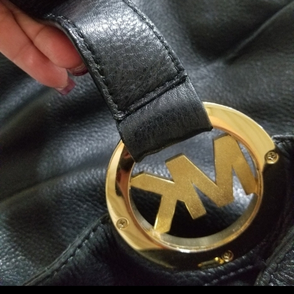 SALE! Michael Kors- Black Pebble Leather Bag - Picture 7 of 10